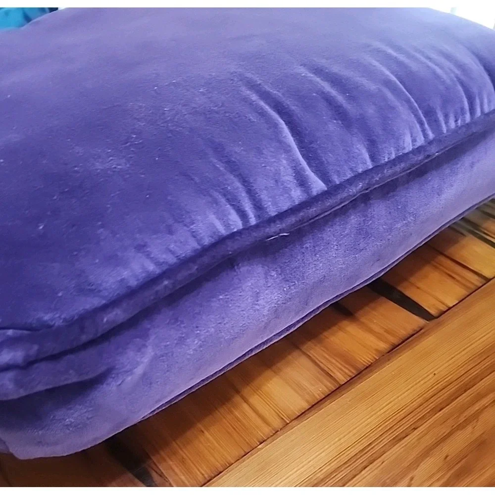 Unique Christmas Decorative Throw Pillow Purple Velour Ornaments 12x18 Inch Deco